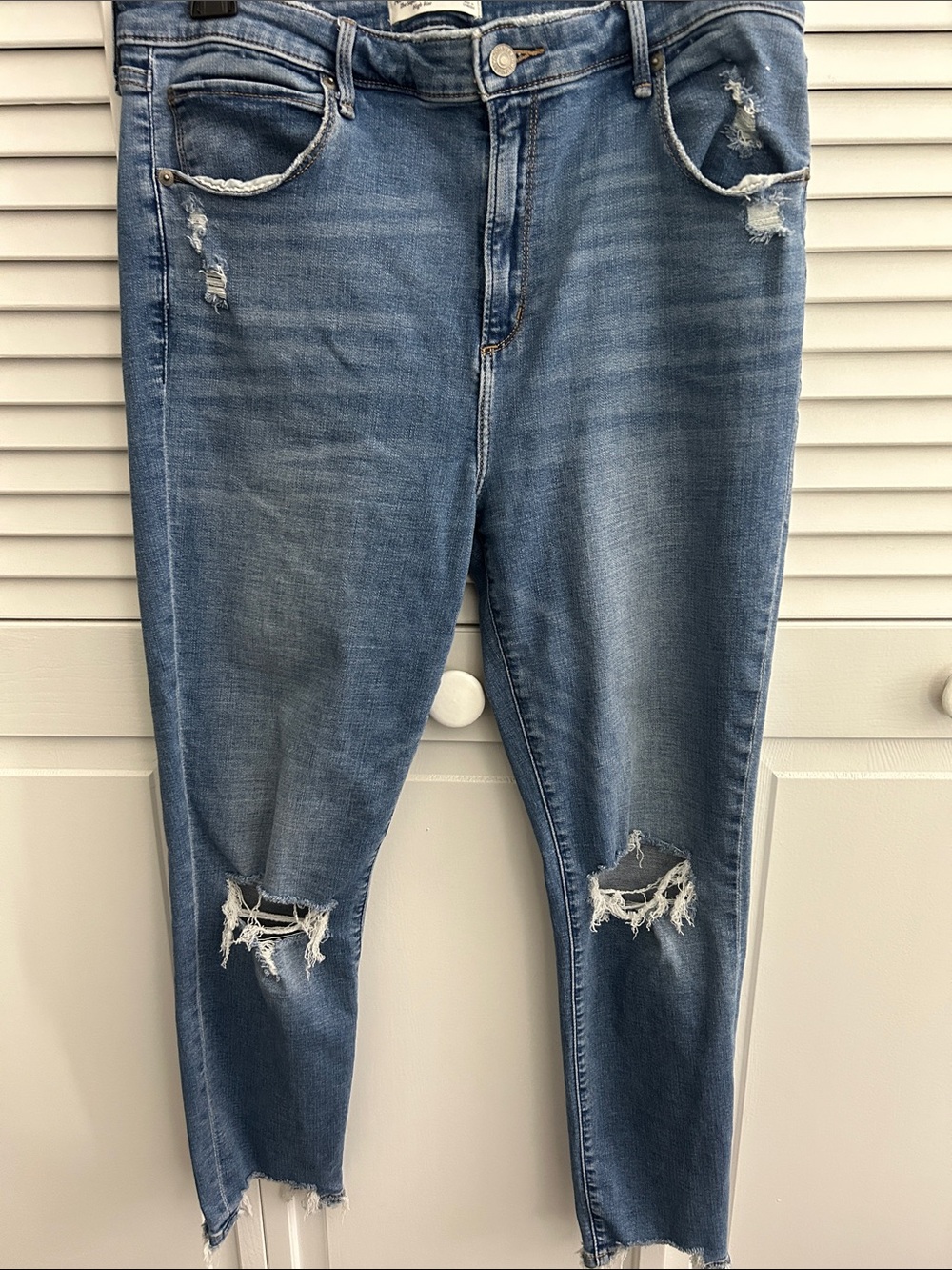 Abercrombie & Fitch Distressed Blue Boyfriend Jeans